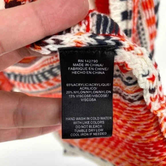 Maxsport Women's Open Front Western Boho Cardigan Sweater Medium - Picture 6 of 7